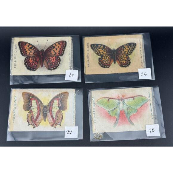Assorted Antique Tokio Cigarettes Butterfly & Moth Silks - Picture 7 of 9